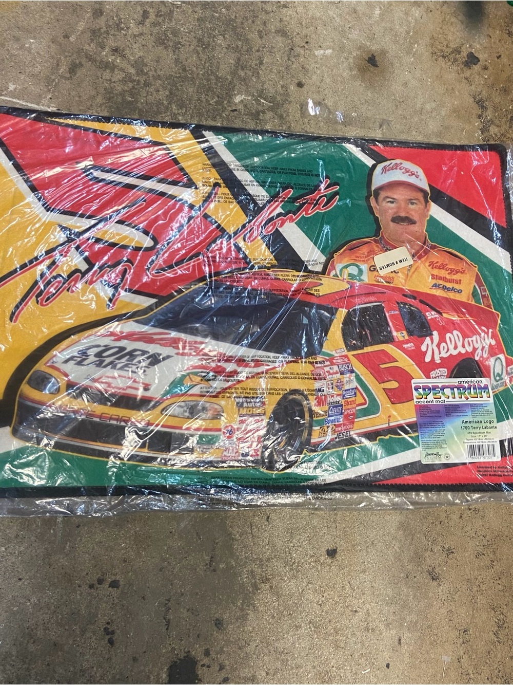 NWT Vintage NASCAR Kellogg's Tony Stewart #5 Racing Car Doormat